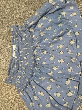 Hollister Light Blue Floral Mini Skirt
